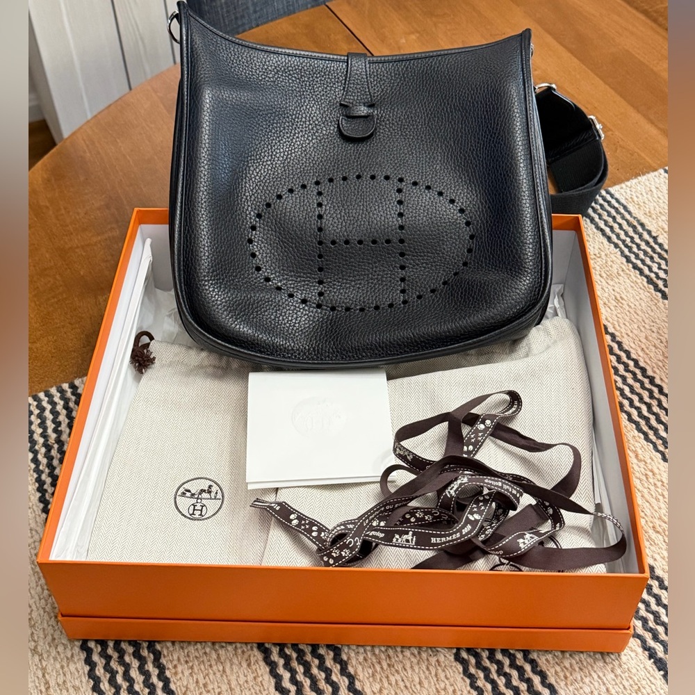 Hermes Black Evelyne TPM Messenger Bag